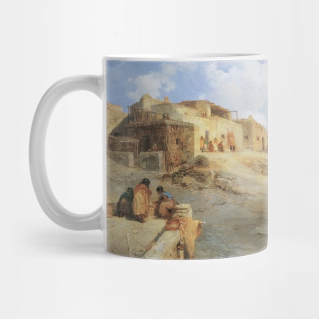 An Indian Pueblo, Laguna, New Mexico by Thomas Moran by MasterpieceCafe